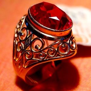 583 14K Classy Rose Gold Ring with a Ruby